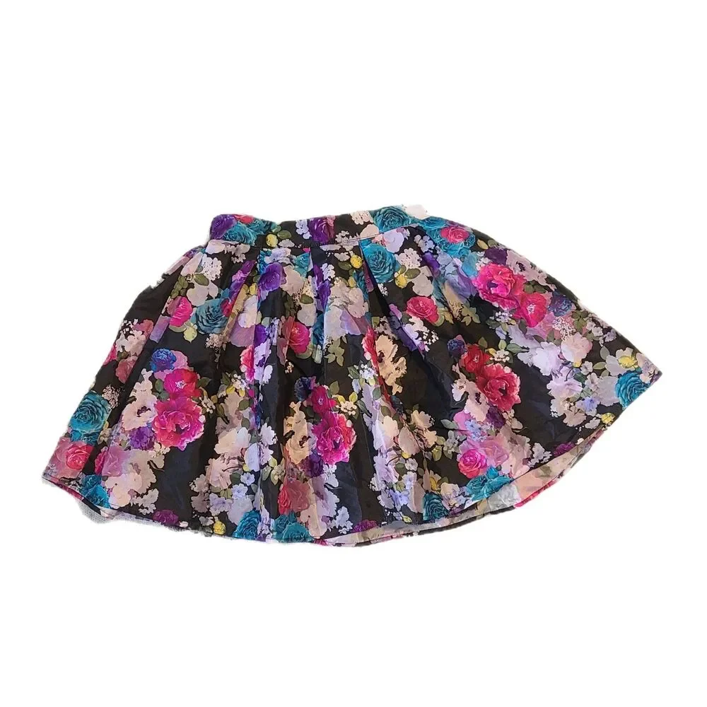 D-Signed x Disney Girls Satin Floral Taffeta & Tulle Skirt, Size M (10-12) EUC